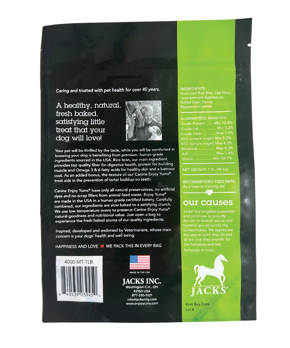 Enjoy Yums Mint Flavor Dog Treats 1 lb. Bag