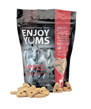 Enjoy Yums all-natural apple horse treats – 1 lb bag of tasty, naturally sweet rewards made with real apples for horses.